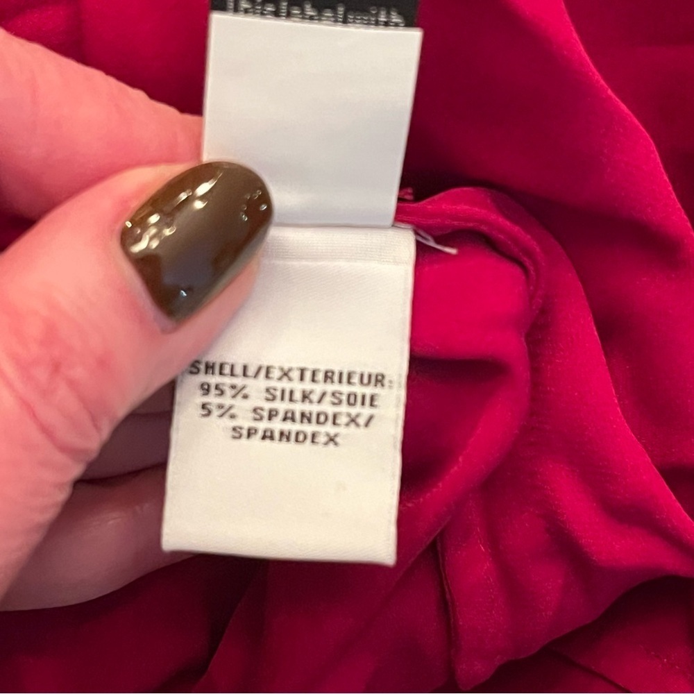 Diane Von Furstenberg Morana Stretch Silk Dress High Neck Size 4 Berry Red NWT - Picture 9 of 9